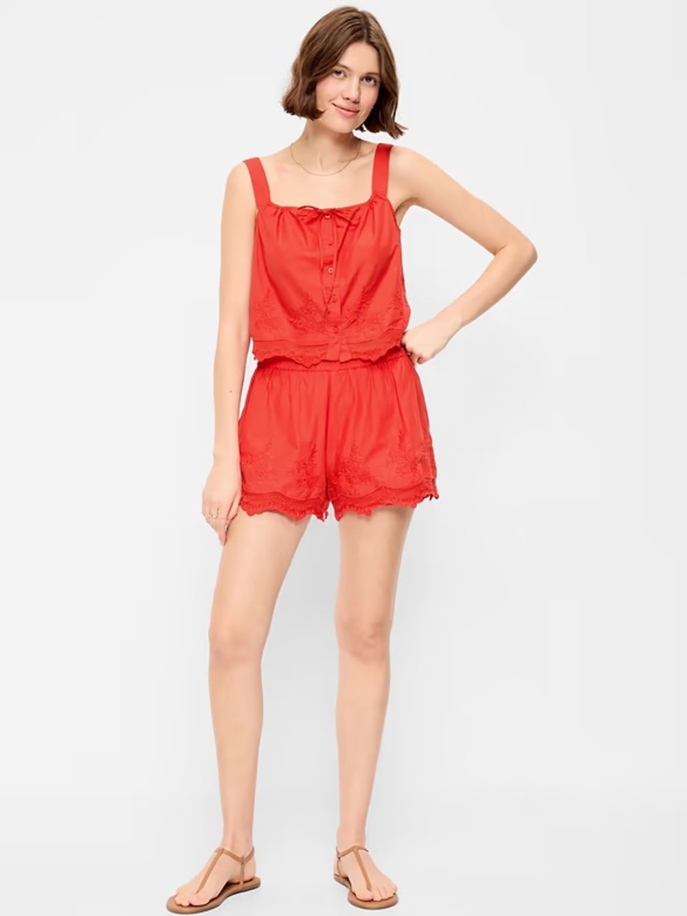 Old Navy High-Waisted Lace-Trim Shorts size M